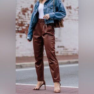Abercrombie  Fitch Brown Faux Leather Pants Size Medium